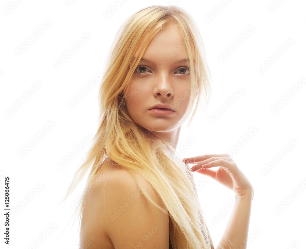 Photo of young beautiful woman with blond hair Photo of young beautiful woman with blond hair