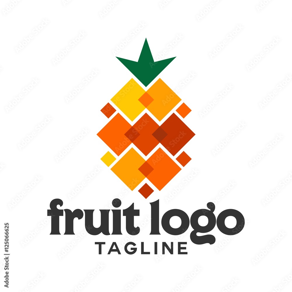 Obraz premium fruit vector logo