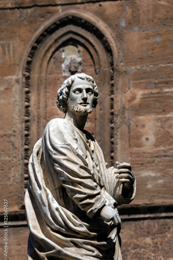 Christian saint in front of the Palermo Cathedral