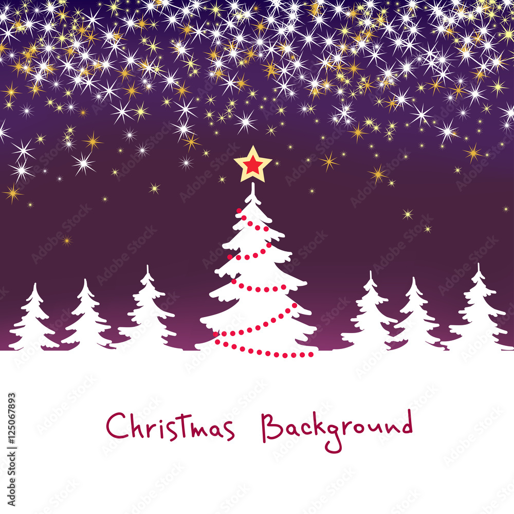 Fototapeta premium Christmas sparkle background with tree