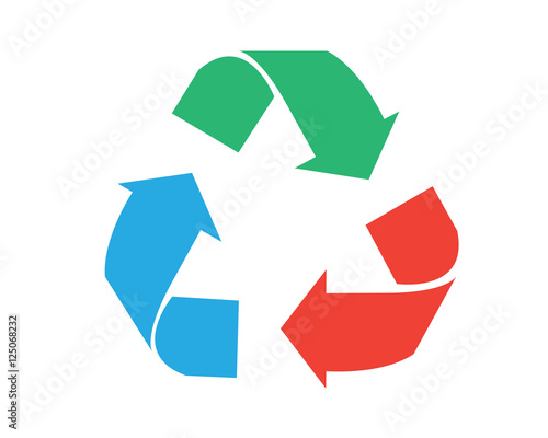 Recycle symbol three color vector.