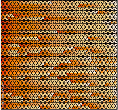 Mosaico de triângulos vermelhos encaixados