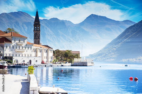 A quiet, small town of Perast in Montenegro. photo