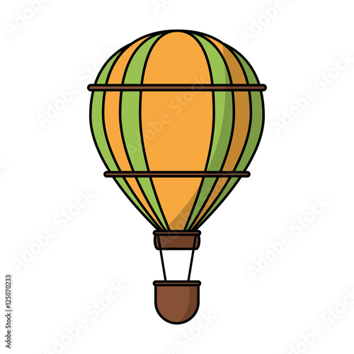 Hot air balloon icon. transportation vehicle travel and trip theme. Isolated and colorful design. Vector illustration