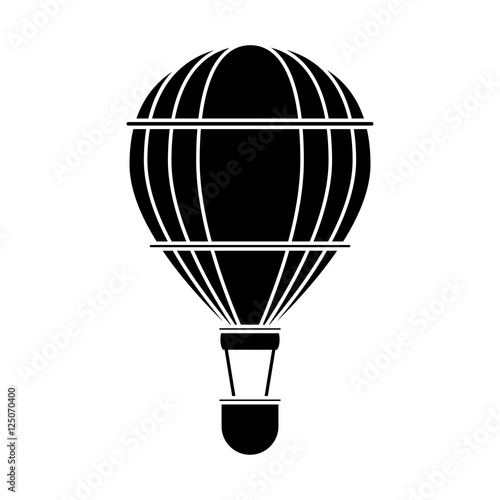 Hot air balloon icon. transportation vehicle travel and trip theme. Isolated and silhouette design. Vector illustration
