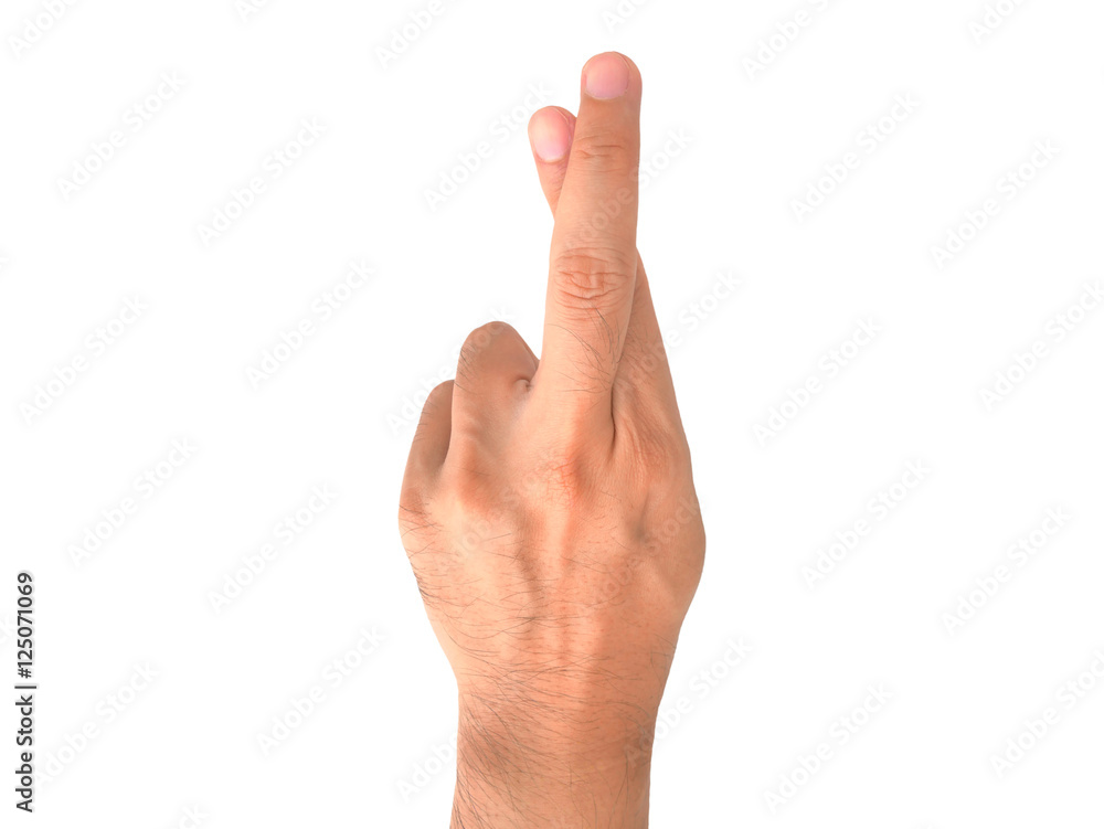 Hand gesture finger crossed isolated on the white background. Hand gesture finger crossed isolated on the white background.