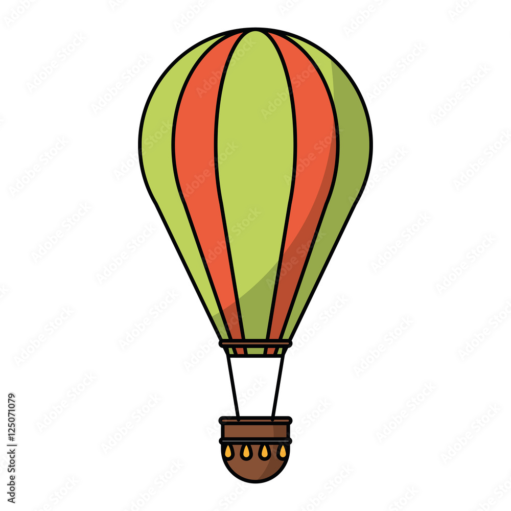 Fototapeta premium Hot air balloon icon. transportation vehicle travel and trip theme. Isolated and colorful design. Vector illustration