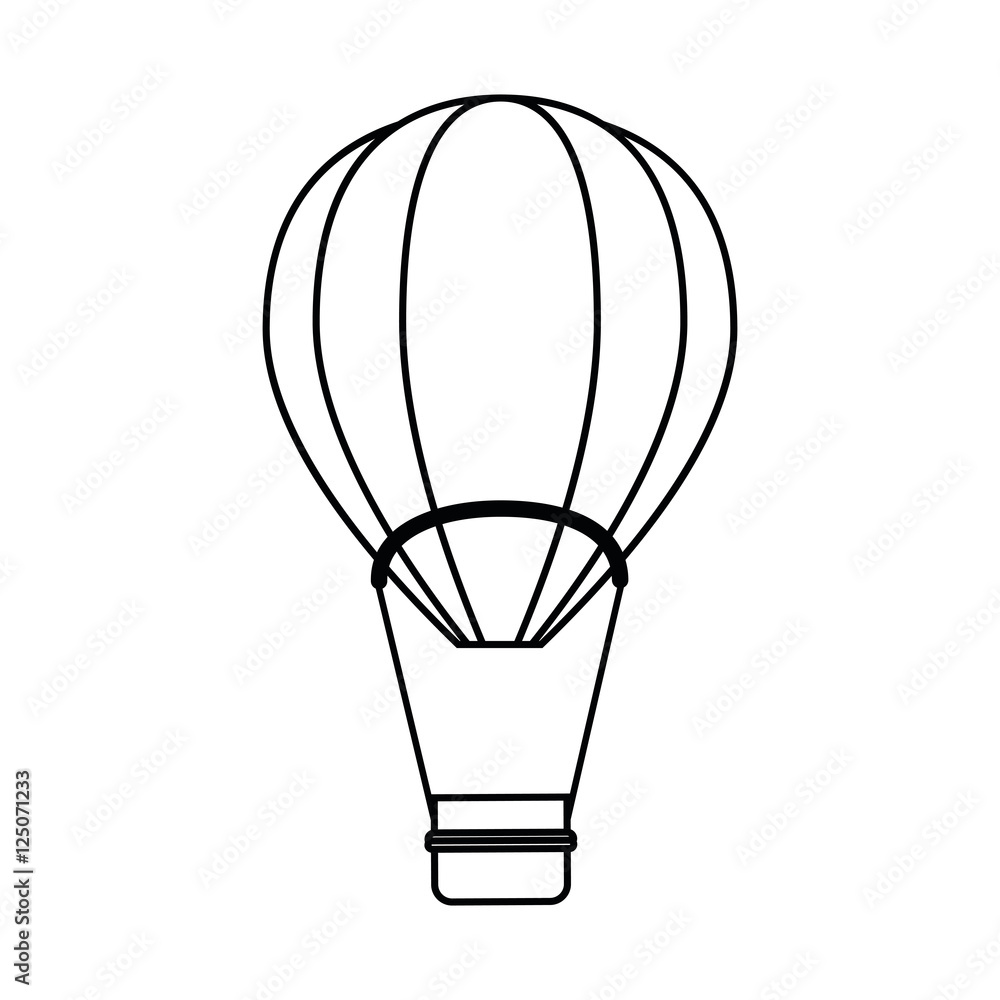 Hot air balloon icon. transportation vehicle travel and trip theme. Isolated and silhouette design. Vector illustration Hot air balloon icon. transportation vehicle travel and trip theme. Isolated and silhouette design. Vector illustration
