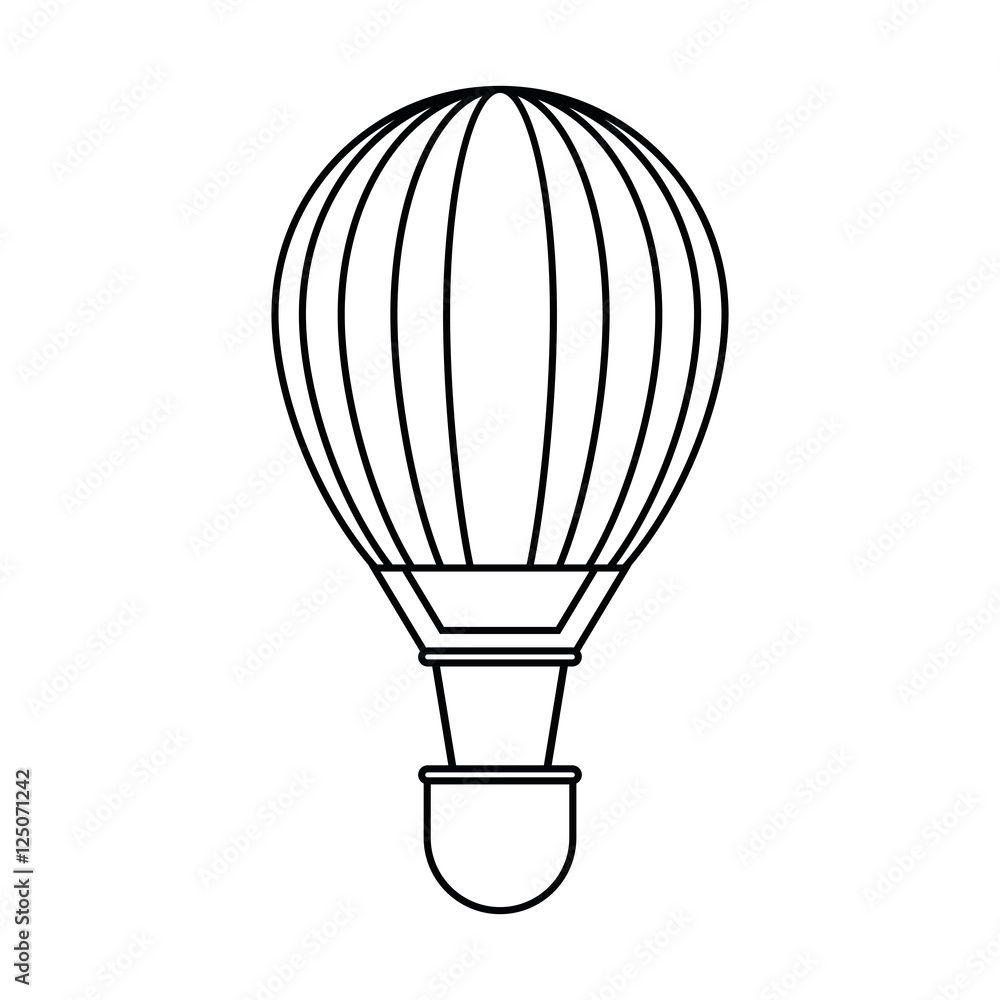 Hot air balloon icon. transportation vehicle travel and trip theme. Isolated and silhouette design. Vector illustration Hot air balloon icon. transportation vehicle travel and trip theme. Isolated and silhouette design. Vector illustration