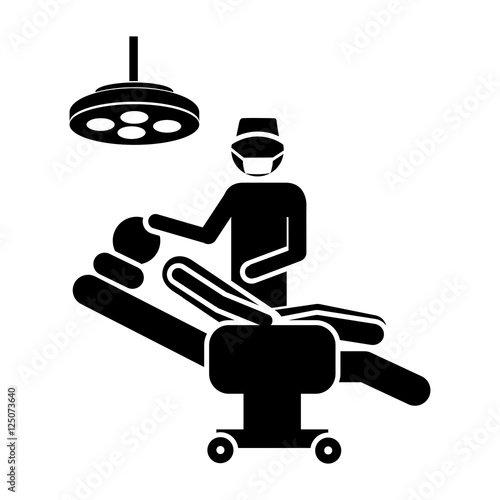 medical doctor and pacient icon image vector illustration design 
