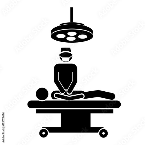 medical doctor and pacient icon image vector illustration design 