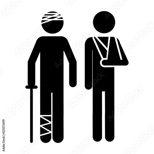 injured person icon image vector illustration design 