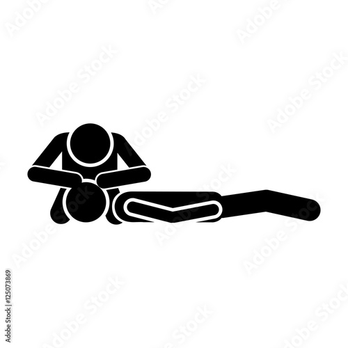 person doing cpr to pacient icon image vector illustration design 