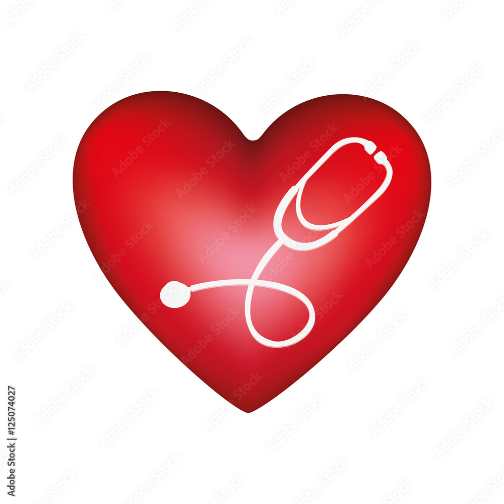Fototapeta premium heart shape health care emblem icon image vector illustration design 