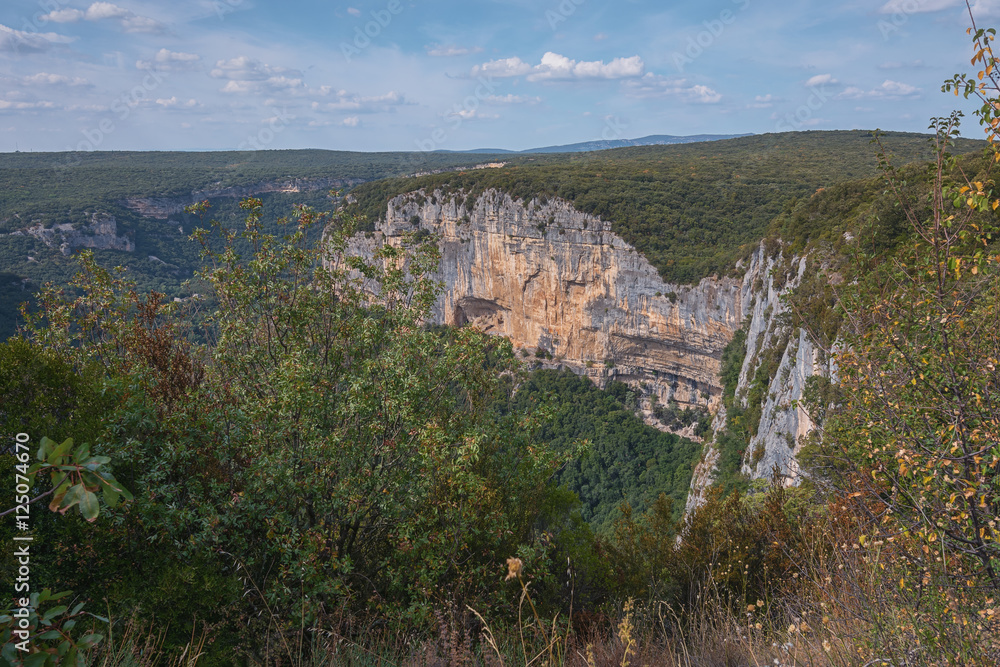 The Gorges de Ardeche is made up of a series of gorges in the river Ardeche, France.