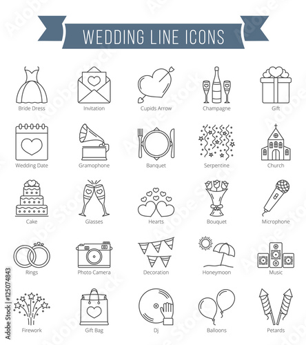 Wedding Line Icons