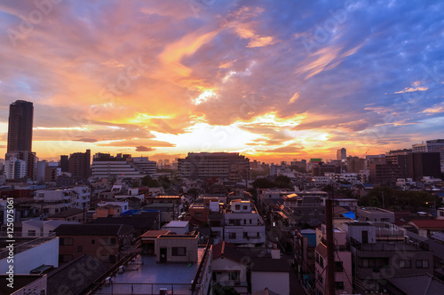 Photography Sunset at Tokyo city