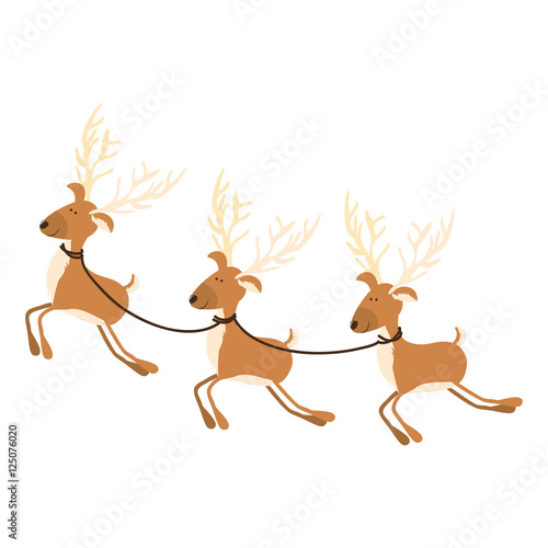 white horn deer cartoon icon image vector illustration design 
