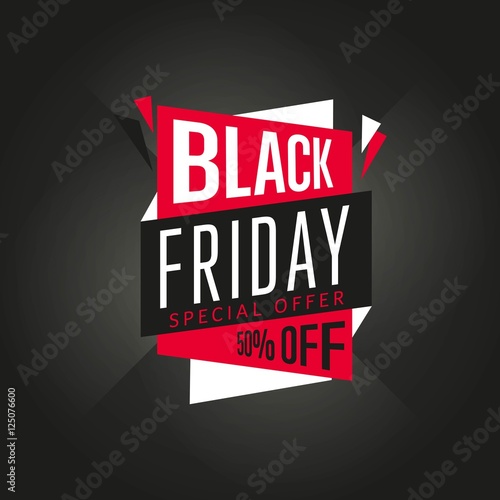 Black Friday sale black sticker vector isolated. Discount or special offer price sign on Black Friday.