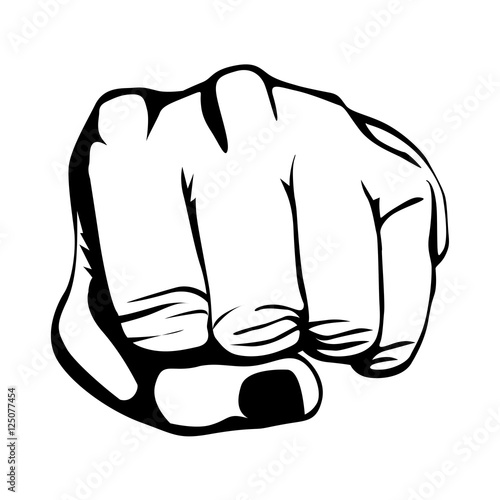 clenched fist hand gesture icon image vector illustration 