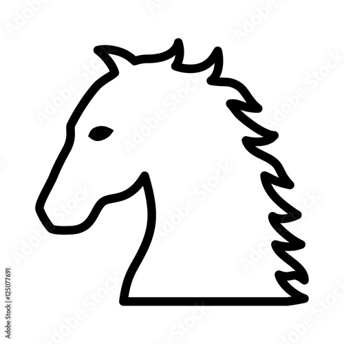 Horse, stallion, colt or equestrian line art icon for apps and websites