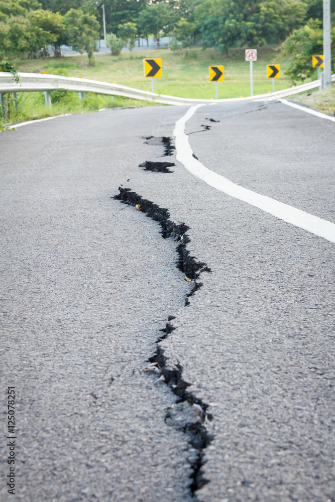 Obraz premium cracked asphalt texture of bicycle lane