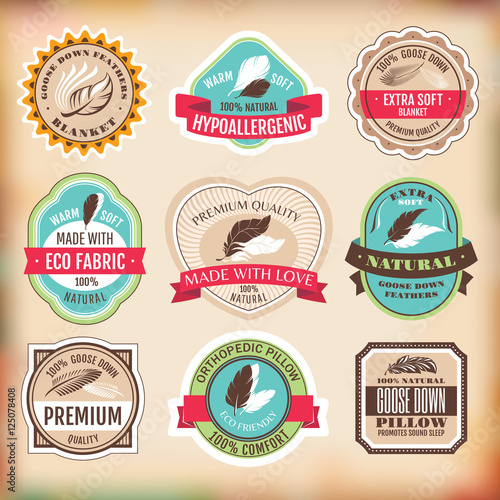Set of bedding labels
