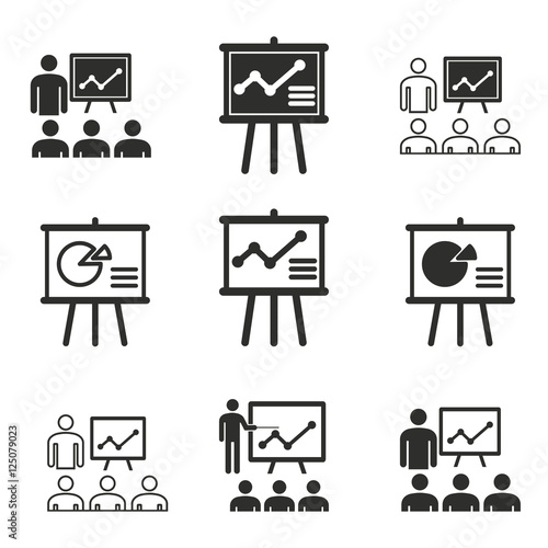 Presentation icon set.