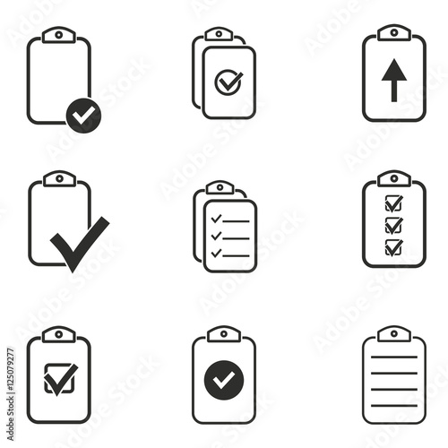 Clipboard icon set.