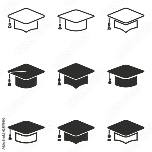 Graduation icon set.