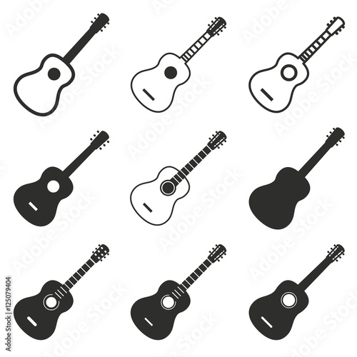 Guitar icon set.