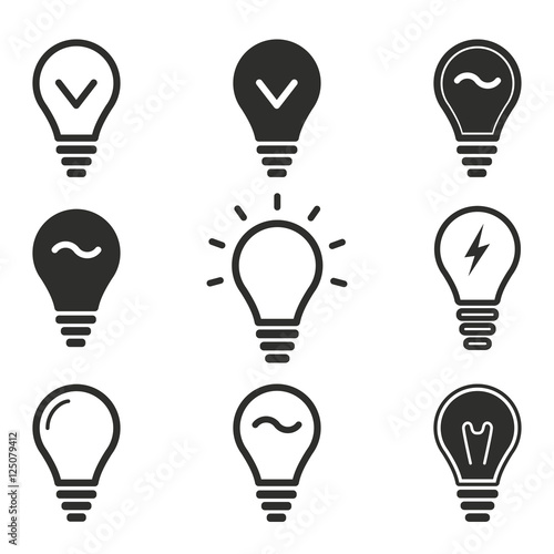 Lamp icon set.