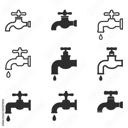 Faucet icon set.