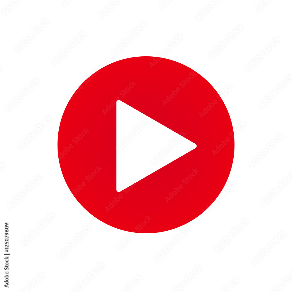 Red play button icon vector Red play button icon vector