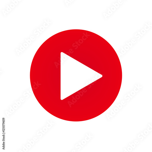 Red play button icon vector