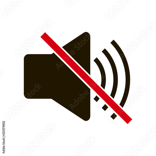 No sound, mute icon vector