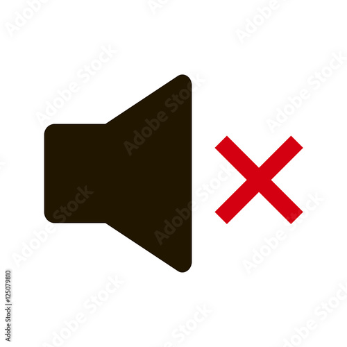 No sound, mute icon vector