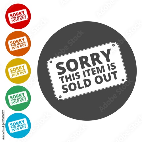 Shopping sign board sorry this item is sold out 
