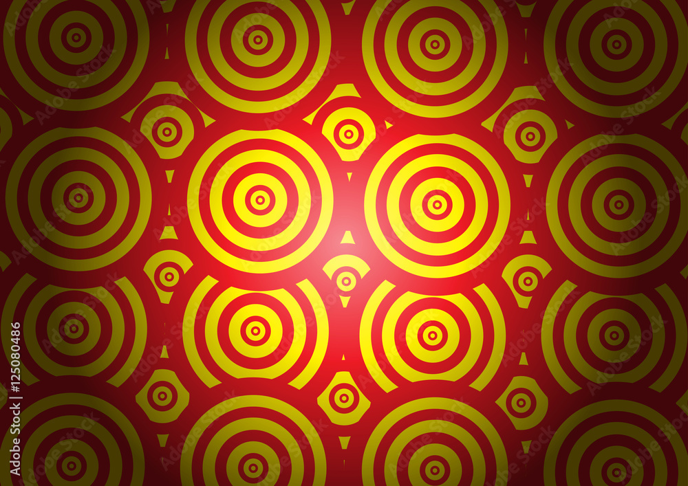 Абстрактный азиатский фон желто-красный кругов