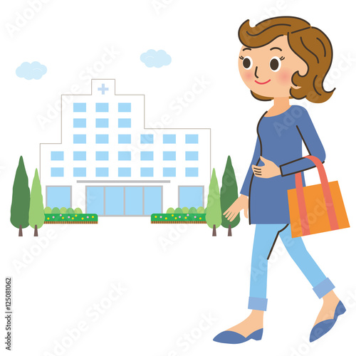 病院に向かう妊婦