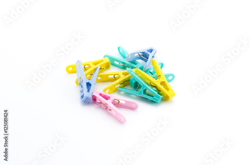Canvas Print Colour clothes-peg isolated