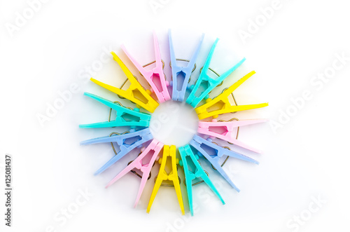 Photography Colour clothes-peg isolated