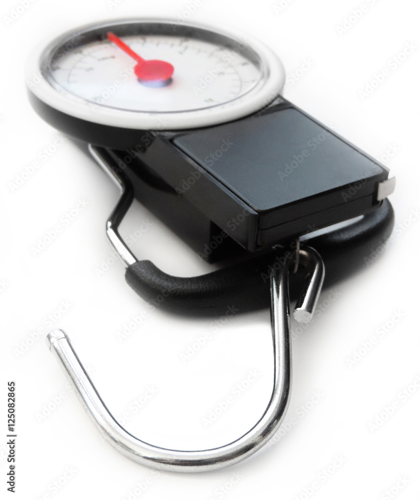 Weight scale or baggage scale, isolated on white Weight scale or baggage scale, isolated on white