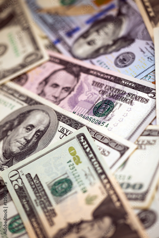 background with bright scattered banknotes.. background with bright scattered banknotes..