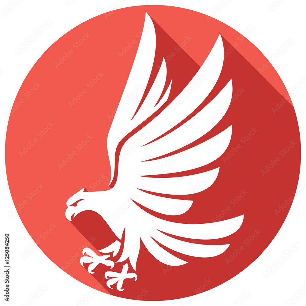 Fototapeta premium flying eagle flat icon