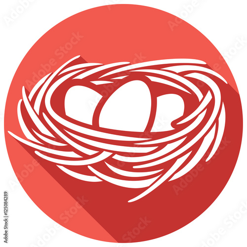 eggs and nest flat icon