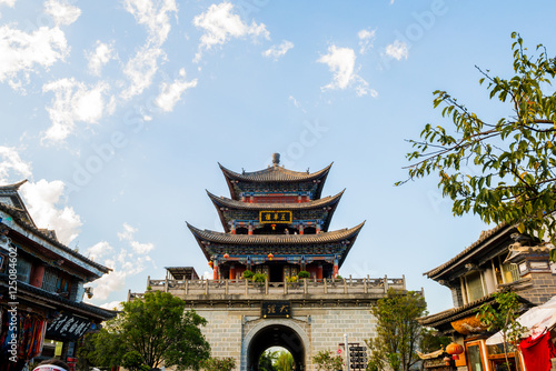 Wuhua Tower, central landmark of the Dali Old town in Yunnan Province, CHINA photo