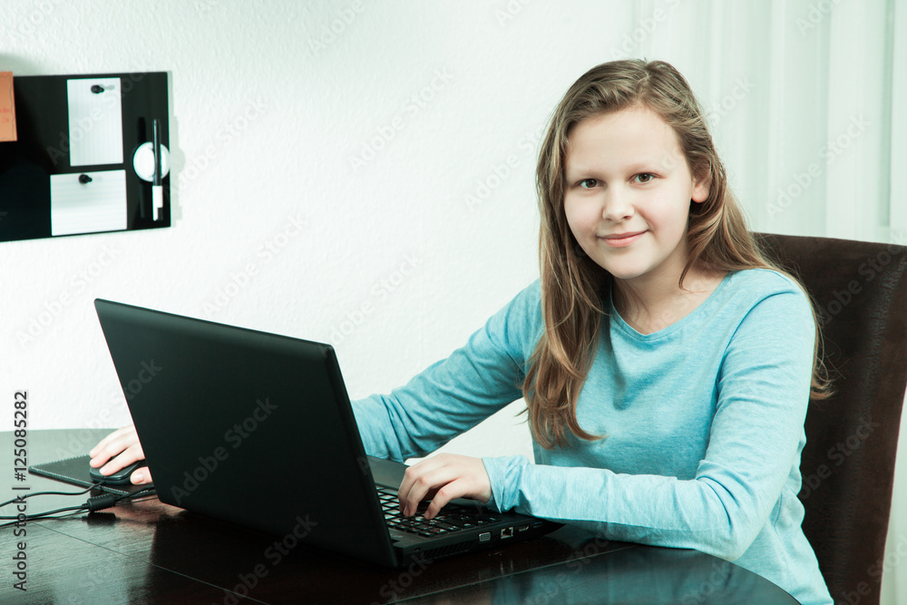 monochrome portrait young pretty girl using the laptop monochrome portrait young pretty girl using the laptop