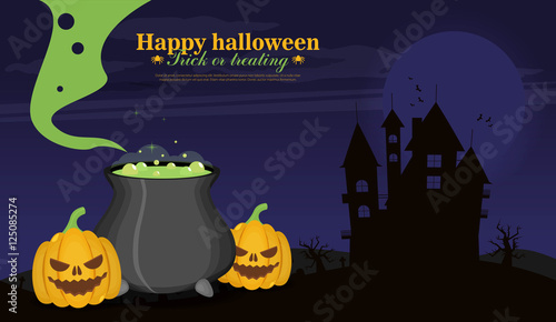 Halloween background flat design vector