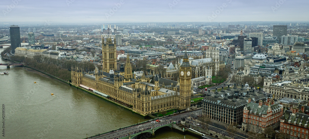The river Thames and London cityscape, England,UK
